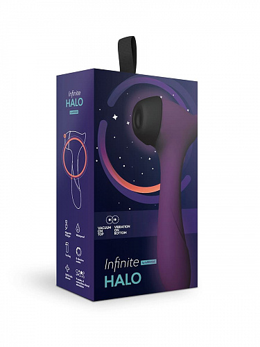 Вакуумный стимулятор клитора с вибратором Infinite Halo, фиолетовый