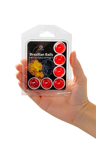 Массажное масло в шариках Secret Play Brazilian Balls с эффектом тепла и прохлады, 6×4 г