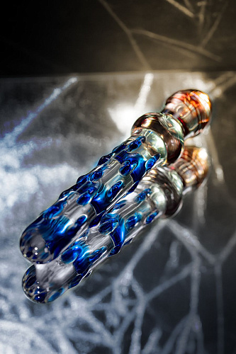 Рельефный стеклянный фаллос Sexus Glass