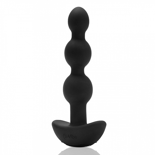 Анальная елочка с пультом ДУ b-Vibe Triplet Anal Beads, черная