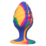 Рельефный анальный плаг CalExotics Cheeky Swirl TIE-DYE