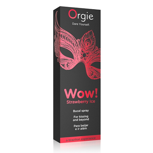 Спрей для оральных ласк со вкусом клубники Orgie Wow! Strawberry Ice Bucal Spray, 10 мл