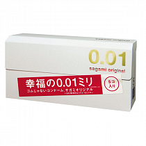 Ультратонкие полиуретановые презервативы Sagami Original 0,01 5 шт