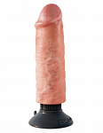 Фаллоимитатор с вибрацией и присоской Pipedream King Cock Vibrating Cock 6, 20 см, телесный