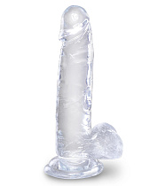 Прозрачный фаллоимитатор на присоске King Cock Clear 7, 18 см