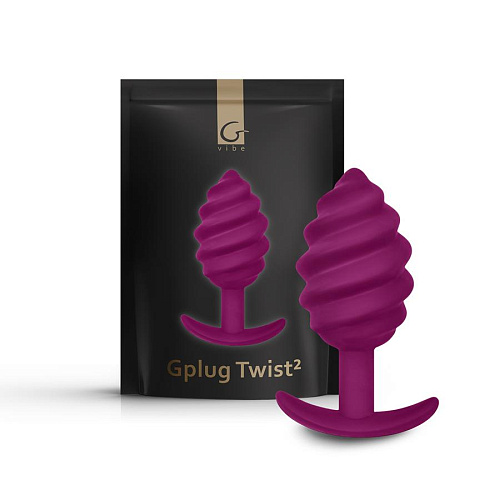 Большая втулка с рельефом Gvibe Gplug Twist 2, диам. 3.9 см, фиолетовая