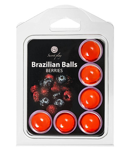 Массажное масло в шариках Secret Play Brazilian Balls с ароматом ягод, 6×4 г