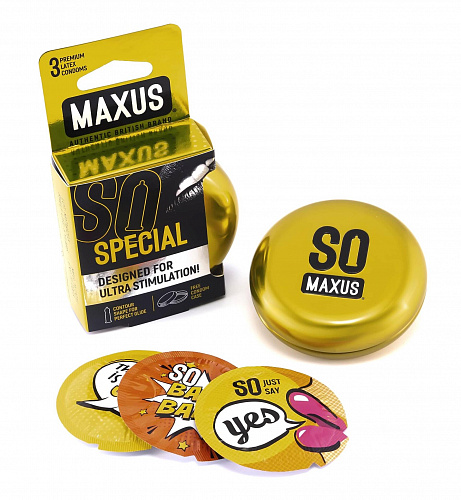 Рельефные презервативы Maxus SO Special, 3 шт