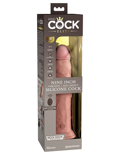 Вибромассажер-реалистик с ДУ King Cock Elite 9