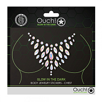 Люминесцентная наклейка на грудь Ouch! Glow in the Dark Body Jewelry Stickers Chest, модель №2
