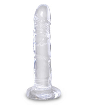Прозрачный фаллоимитатор на присоске King Cock Clear 6, 18.4 см