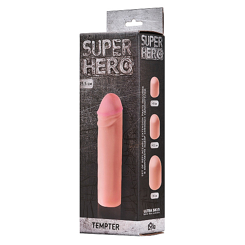 Насадка-удлинитель на член Super Hero Tempter, 15.5 см