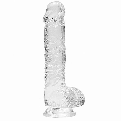 Прозрачный фаллоимитатор RealRock, 17 см