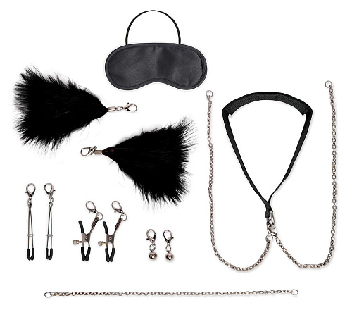 Большой БДСМ-набор Interchangeable Collar & Nipple Clips&nbsp;Set