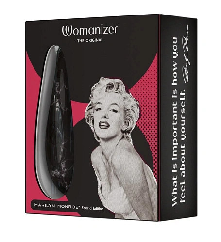 Вакуумный клиторальный стимулятор Womanizer Classic 2 Marilyn Monroe, черный мрамор