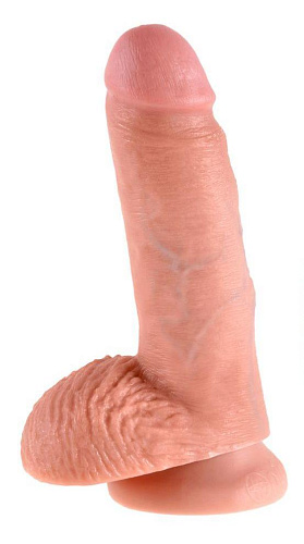 Фаллоимитатор-реалистик на присоске Pipedream King Cock with Balls 7, 19 см, телесный