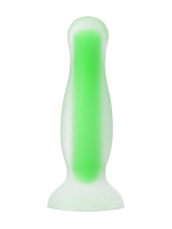 Светящаяся анальная пробка Victor Glow 10.5 см, зеленая