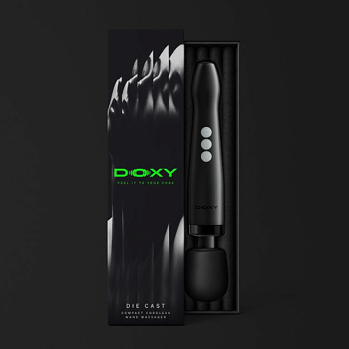Мощный вибромассажер Doxy Die Cast Compact, черный