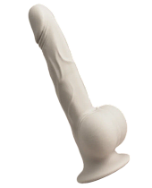 Фаллоимитатор с вибрацией и поступательным движением на ДУ nejno Natura, крем-брюле