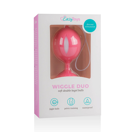 Вагинальные шарики со смещенным центром тяжести Easy Toys Wiggle Duo Kegel Ball, розовые