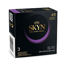 Тонкие презервативы из бархатного синтетического латекса Skyn Elite, 3 шт