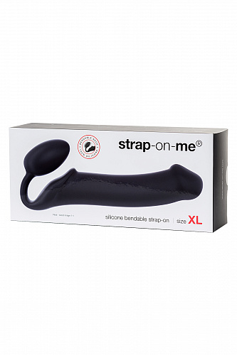 Большой безремневой страпон Strap-on-me XL, черный