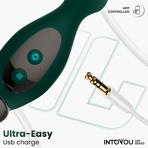 Вибромассажер простаты с движением и ДУ IntoYou Greeny