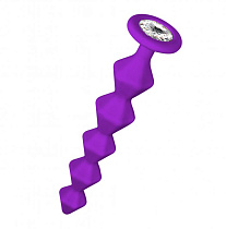 Анальная цепочка с кристаллом Lola Toys Emotions Chummy, фиолетовая