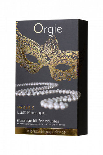 Набор для эротического массажа Orgie Pearl Lust, силиконовый массажный гель 30 мл и жемчужное ожерелье