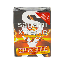 Тонкие ароматизированные презервативы с ароматом энергетика Sagami Xtreme Energy, 3 шт