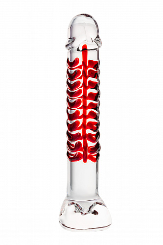 Стеклянный фаллоимитатор с орнаментом Sexus Glass, 16 см