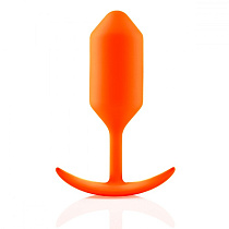 Анальная пробка со смещенным центром тяжести b-Vibe Snug Plug 3, оранжевая
