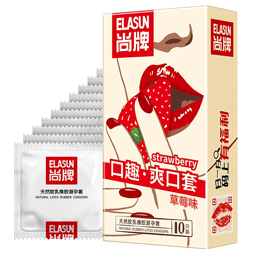 Тонкие презервативы с ароматом клубники Elasun Strawberry, 10 шт