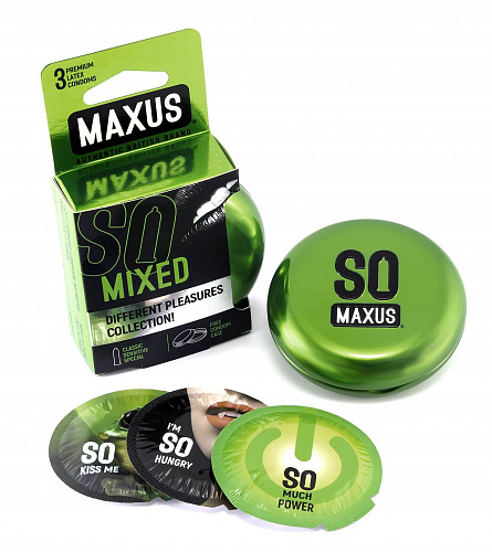 Презервативы Maxus SO Mixed, 3 шт, микс из разных презервативов