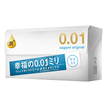 Ультратонкие презервативы с дополнительной смазкой Sagami Original Extra Lube 0.01, 12 шт