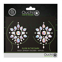 Люминесцентная наклейка на грудь Ouch! Glow in the Dark Body Jewelry Stickers Chest, модель №4