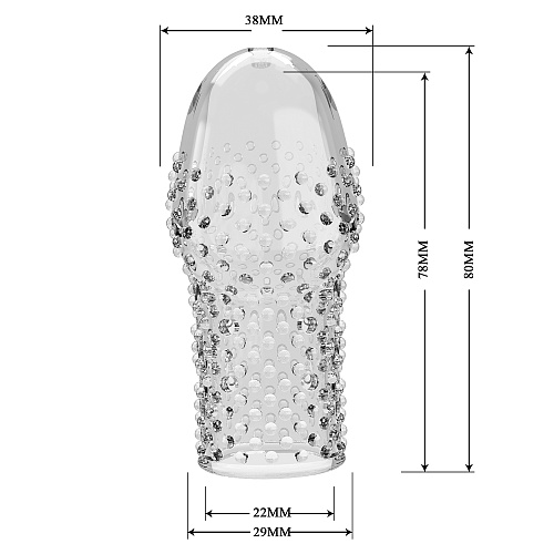 Прозрачная насадка на пенис с рельефом Becks