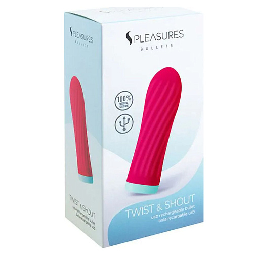 Вибропуля S&nbsp;Pleasures Twist&Shout, розовая