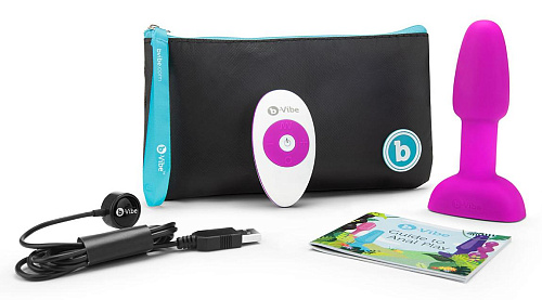 Анальная пробка с римминг-эффектом b-Vibe Rimming Petite, фуксия