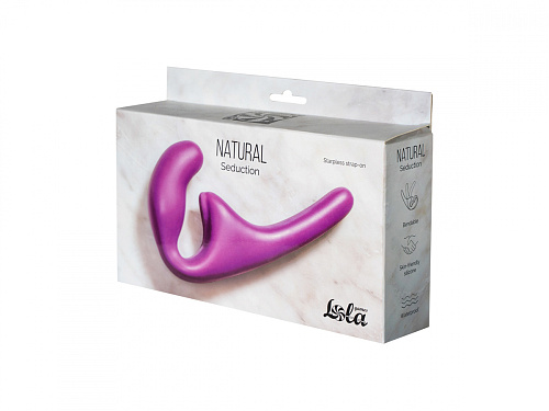 Безремневой анальный страпон Natural Seduction, фиолетовый