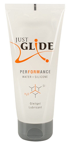 Лубрикант на&nbsp;водно-силиконовой основе Just Glide Performance, 200&nbsp;мл