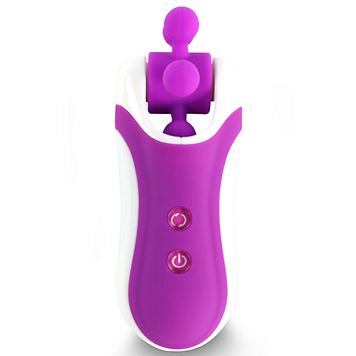 Подвижный вибростимулятор клитора с насадками FeelzToys Clitella, фиолетовый