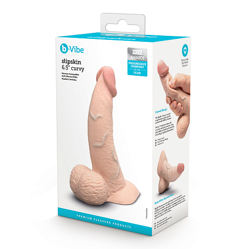 Фаллоимитатор b-Vibe Slipskin Curvy, 16.7 см