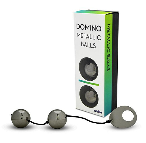 Большие вагинальные шарики Domino Metallic Balls, диам. 3 см