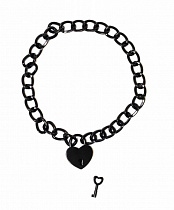 Чокер-ожерелье из металлической цепочки с замком-сердцем, черный
