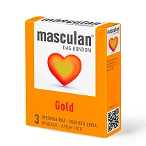 Ультратонкие цветные презервативы Masculan Ultra Type 5 Gold 3 шт