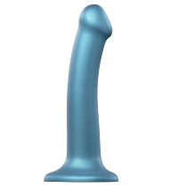 Фаллоимитатор для точки G Strap-on-me Mono Density Dildo Metallic Shine, 18 см, голубой