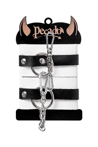 Мягкие наручники с одним ремешком с люверсами Pecado BDSM, бело-черные