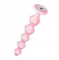 Анальная цепочка с кристаллом Lola Toys Emotions Chummy, розовая