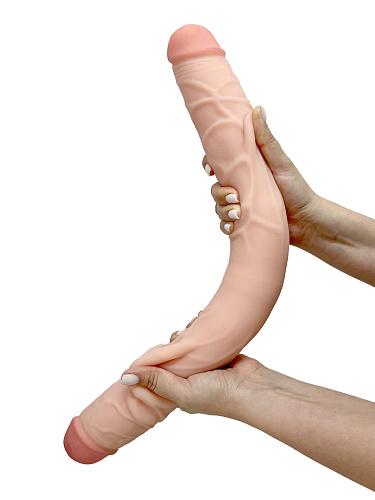 Двусторонний фаллоимитатор с&nbsp;подвижной кожей Lovetoy, 54&nbsp;см